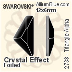 スワロフスキー Triangle Alpha ラインストーン (2738) 10x5mm - カラー 裏面プラチナフォイル
