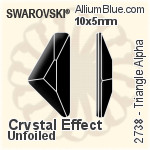 Swarovski Triangle Alpha Flat Back No-Hotfix (2738) 12x6mm - Clear Crystal With Platinum Foiling