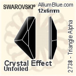 施华洛世奇 Triangle Alpha 平底石 (2738) 12x6mm - 颜色 白金水银底