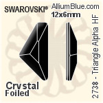 施華洛世奇 Triangle Alpha 熨底平底石 (2738) 10x5mm - 透明白色 鋁質水銀底