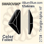 スワロフスキー Triangle Alpha ラインストーン ホットフィックス (2738) 10x5mm - クリスタル エフェクト 裏面アルミニウムフォイル