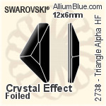 施华洛世奇 Triangle Alpha 熨底平底石 (2738) 12x6mm - 白色（半涂层） 铝质水银底