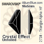施华洛世奇 Triangle Alpha 熨底平底石 (2738) 12x6mm - 白色（半涂层） 铝质水银底