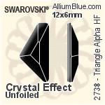 施華洛世奇 Triangle Alpha 熨底平底石 (2738) 12x6mm - 透明白色 鋁質水銀底