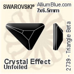 スワロフスキー Triangle Beta ラインストーン (2739) 5.8x5.3mm - クリスタル 裏面プラチナフォイル