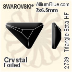 スワロフスキー Triangle Beta ラインストーン ホットフィックス (2739) 7x6.5mm - クリスタル エフェクト 裏面アルミニウムフォイル