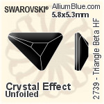 Swarovski Triangle Beta Flat Back Hotfix (2739) 5.8x5.3mm - Crystal Effect Unfoiled