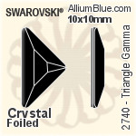 施华洛世奇 Triangle Gamma 平底石 (2740) 8.3x8.3mm - 白色（半涂层） 无水银底