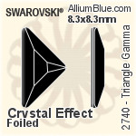 施华洛世奇 Triangle Gamma 平底石 (2740) 8.3x8.3mm - 透明白色 白金水银底