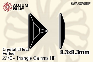 Swarovski Triangle Gamma Flat Back Hotfix (2740) 8.3x8.3mm - Crystal Effect With Aluminum Foiling