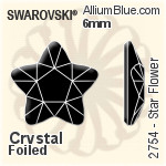 施华洛世奇 Star Flower 平底石 (2754) 6mm - 白色（半涂层） 白金水银底