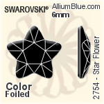 スワロフスキー Star Flower ラインストーン (2754) 6mm - カラー 裏面プラチナフォイル