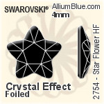 施華洛世奇 Star Flower 熨底平底石 (2754) 4mm - 透明白色 鋁質水銀底