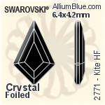 施華洛世奇 Kite 熨底平底石 (2771) 6.4x4.2mm - 透明白色 鋁質水銀底