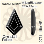 施華洛世奇 Kite 熨底平底石 (2771) 6.4x4.2mm - 顏色（半塗層） 鋁質水銀底