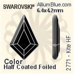 施華洛世奇 Kite 熨底平底石 (2771) 6.4x4.2mm - 顏色（半塗層） 鋁質水銀底