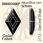 施華洛世奇 Diamond Shape 平底石 (2773) 5x3mm - 顏色 白金水銀底