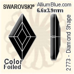 施華洛世奇 Diamond Shape 平底石 (2773) 6.6x3.9mm - 顏色 白金水銀底