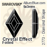 スワロフスキー Emerald カット ラインストーン (2602) 3.7x2.5mm - カラー 裏面プラチナフォイル