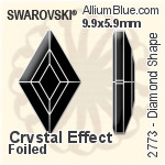 施華洛世奇 Cushion 平底石 (2471) 10mm - 顏色（半塗層） 白金水銀底