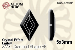 Swarovski Diamond Shape Flat Back Hotfix (2773) 5x3mm - Crystal Effect With Aluminum Foiling