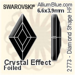 施华洛世奇 Diamond Shape 熨底平底石 (2773) 9.9x5.9mm - 颜色 铝质水银底