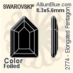 施華洛世奇 Elongated Pentagon 平底石 (2774) 6.3x4.2mm - 顏色（半塗層） 無水銀底
