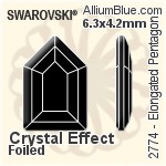 施華洛世奇 Elongated Pentagon 平底石 (2774) 8.3x5.6mm - 顏色（半塗層） 無水銀底