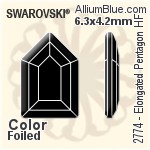 Swarovski Elongated Pentagon Flat Back Hotfix (2774) 8.3x5.6mm - Clear Crystal With Aluminum Foiling