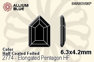 Swarovski Elongated Pentagon Flat Back Hotfix (2774) 6.3x4.2mm - Color (Half Coated) With Aluminum Foiling