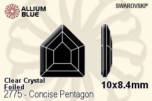 施华洛世奇 Concise Pentagon 平底石 (2775) 10x8.4mm - 透明白色 白金水银底