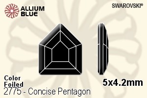 施華洛世奇 Concise Pentagon 平底石 (2775) 5x4.2mm - 顏色 白金水銀底