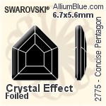 Swarovski Concise Pentagon Flat Back No-Hotfix (2775) 5x4.2mm - Clear Crystal With Platinum Foiling