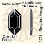 施华洛世奇 椭圆形 熨底平底石 (2603) 4x3mm - 透明白色 铝质水银底