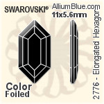 スワロフスキー Elongated Hexagon ラインストーン (2776) 11x5.6mm - クリスタル 裏面プラチナフォイル