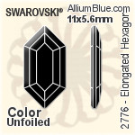 スワロフスキー Elongated Hexagon ラインストーン (2776) 11x5.6mm - カラー（ハーフ　コーティング） 裏面にホイル無し