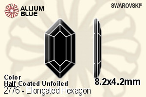 Swarovski Elongated Hexagon Flat Back No-Hotfix (2776) 8.2x4.2mm - Color (Half Coated) Unfoiled