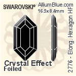 Swarovski Elongated Hexagon Flat Back Hotfix (2776) 8.2x4.2mm - Color (Half Coated) With Aluminum Foiling