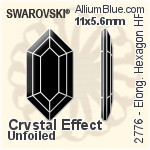 Swarovski Elongated Hexagon Flat Back Hotfix (2776) 8.2x4.2mm - Crystal Effect With Aluminum Foiling