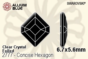 施华洛世奇 Concise Hexagon 平底石 (2777) 6.7x5.6mm - 透明白色 白金水银底