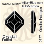 施华洛世奇 Concise Hexagon 平底石 (2777) 6.7x5.6mm - 白色（半涂层） 无水银底