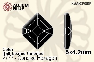 Swarovski Concise Hexagon Flat Back No-Hotfix (2777) 5x4.2mm - Color (Half Coated) Unfoiled