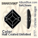 Swarovski Concise Hexagon Flat Back No-Hotfix (2777) 5x4.2mm - Color With Platinum Foiling