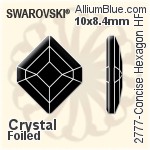 施华洛世奇 Concise Hexagon 熨底平底石 (2777) 5x4.2mm - 透明白色 铝质水银底
