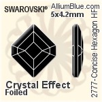 スワロフスキー Concise Hexagon ラインストーン ホットフィックス (2777) 5x4.2mm - カラー 裏面アルミニウムフォイル