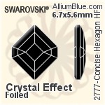 Swarovski Concise Hexagon Flat Back Hotfix (2777) 5x4.2mm - Crystal Effect With Aluminum Foiling