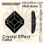 スワロフスキー Concise Hexagon ラインストーン ホットフィックス (2777) 6.7x5.6mm - クリスタル エフェクト 裏面にホイル無し