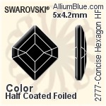 施華洛世奇 Concise Hexagon 熨底平底石 (2777) 5x4.2mm - 顏色 鋁質水銀底