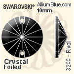 Swarovski Rivoli Sew-on Stone (3200) 10mm - Clear Crystal With Platinum Foiling