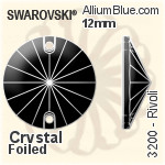 Swarovski Rivoli Sew-on Stone (3200) 12mm - Clear Crystal With Platinum Foiling